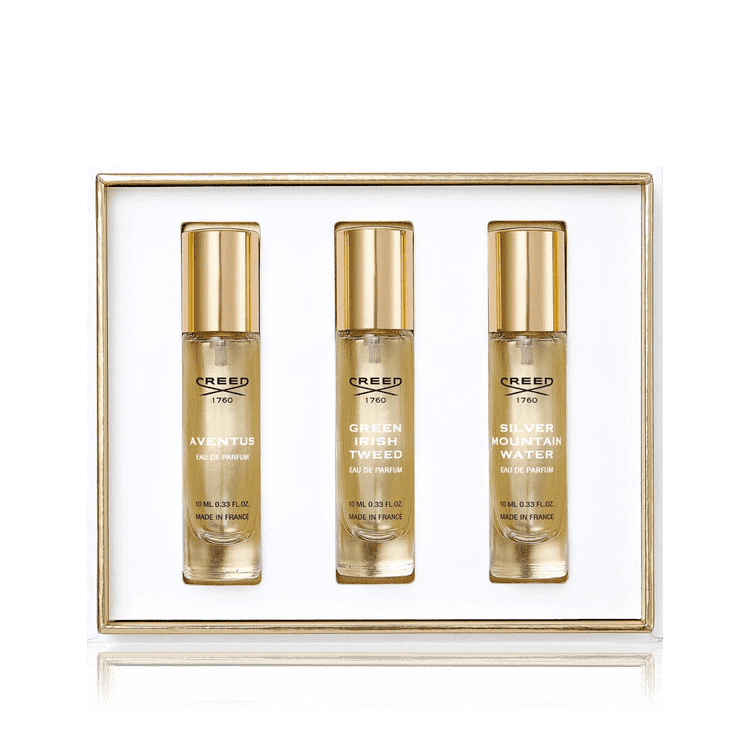 كريد هوليداي مجموعة هدايا (أفينتوس أو دو برفيوم 10 مل + سيلفر ماونتن ووتر أو دو برفيوم 10 مل + جرين آيريش تويد أو دو برفيوم 10 مل)