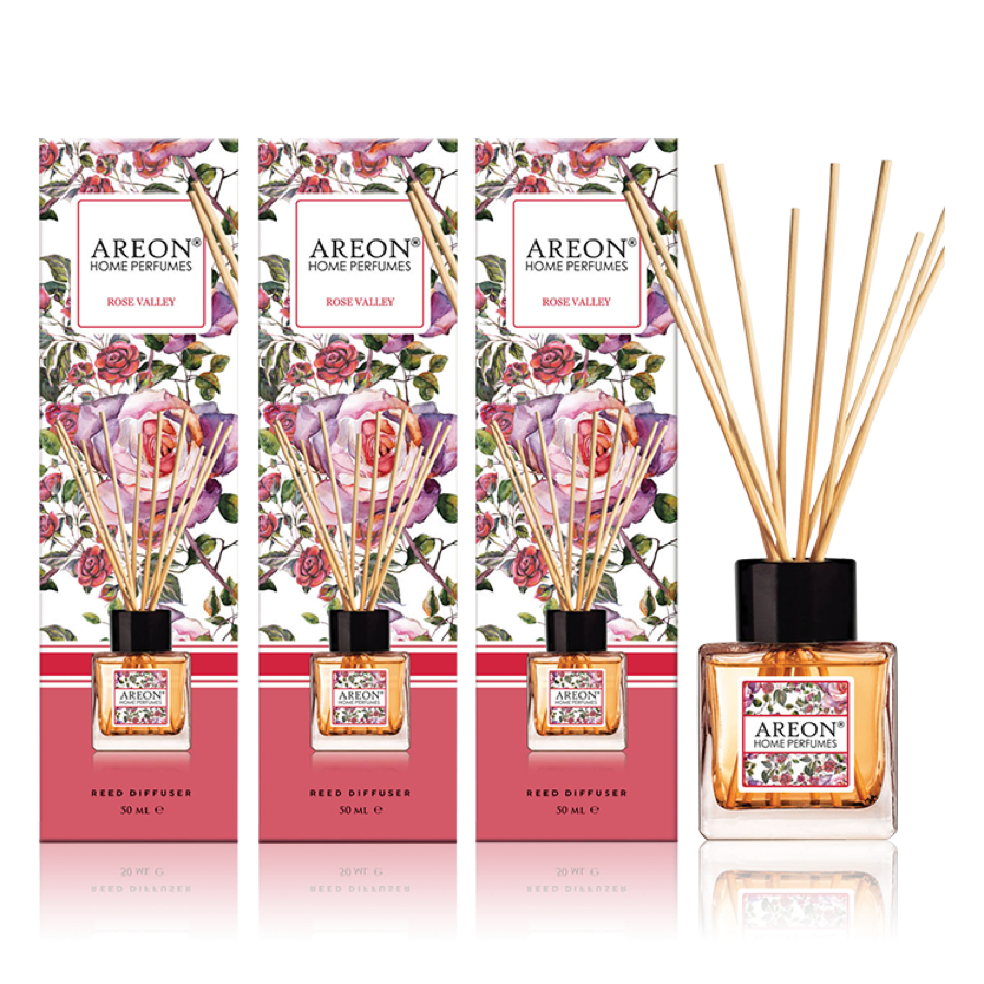 Areon Pack Of 3 Areon Home Perfumes 50 Ml Garden Rose Valley