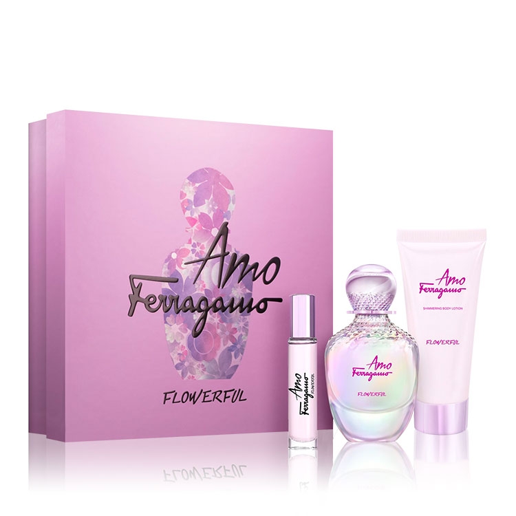 Amo Ferragamo Flowerful W Set Edt 100 Ml Edt 10 Ml Body Lotion