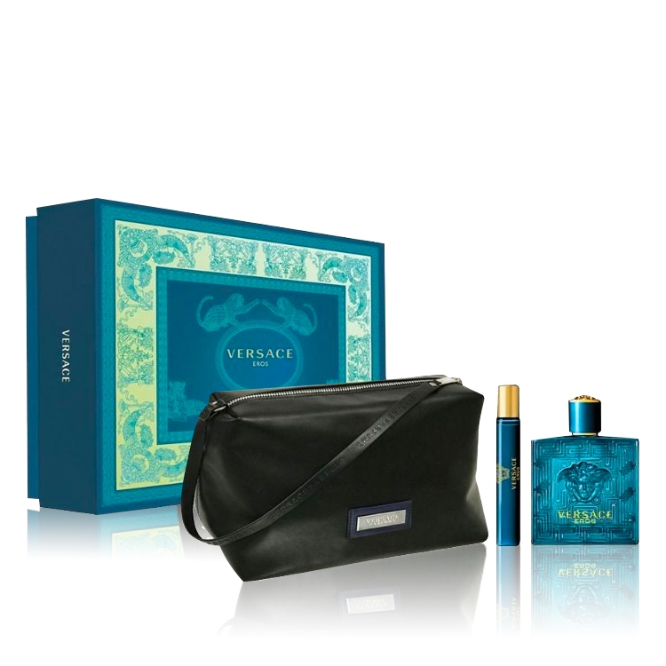 Eros M Set Edt 100 Ml Edt 10 Ml Travel Spray Trousse Man